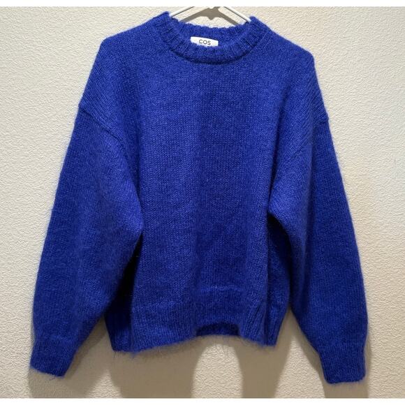 COS Blue Mohair Wool Blend Crew Neck Pullover Sweater Size XS - Picture 2 of 7